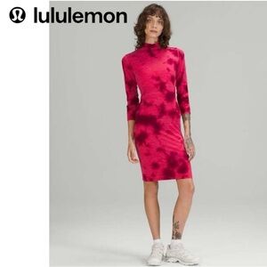 Lululemon Lab EU only! NWT Wool Blend Tie Dye Dress in Pink Dragonfruit size 8